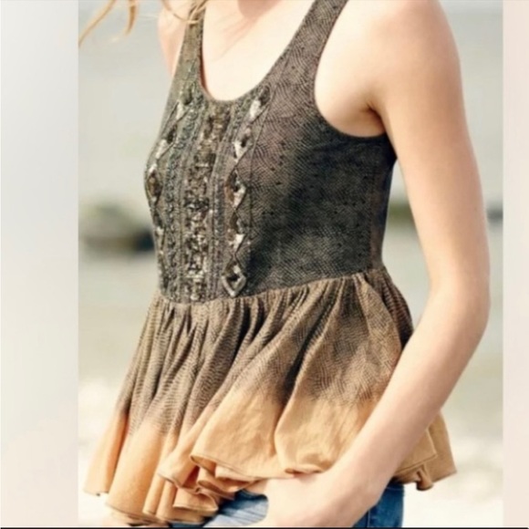 Anthropologie Tops - Anthropologie peplum tank top Size M
